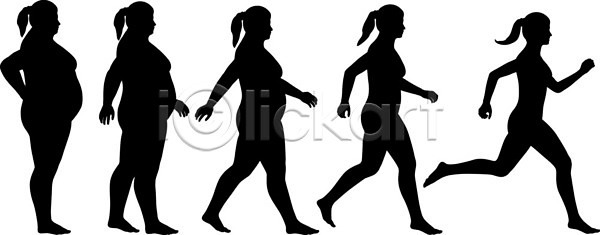 여자 EPS 실루엣 일러스트 해외이미지 건강 걷기 검은색 다이어트 달리기 바디케어 비만 얇은 연습 운동 윤곽 조깅 해외202004 해외일러스트