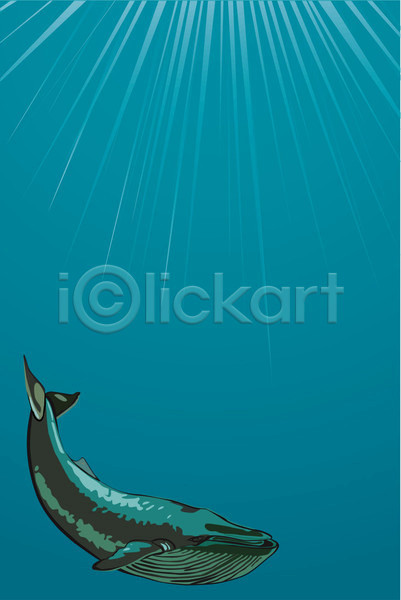 사람없음 EPS 일러스트 해외이미지 고래 바다 바닷속 파란색 한마리 해외202004