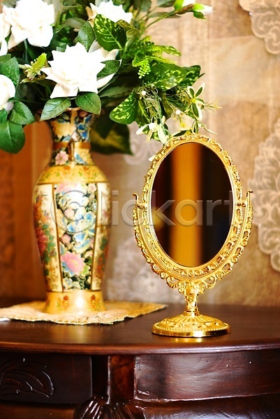 사람없음 JPG 포토 해외이미지 거울 금속 내부 목재 바로크 방 장식 주택 탁자 해외202004 황금