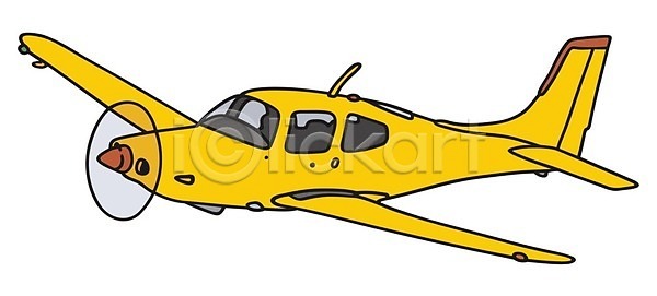 사람없음 EPS 일러스트 해외이미지 노란색 비행기 프로펠러 해외202004