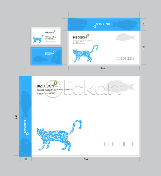 사람없음 AI(파일형식) 명함템플릿 봉투템플릿 템플릿 고양이 동물 명함 무늬 문양 반려 봉투 비즈디자인 서류봉투 세트 어류 우편봉투 패키지 편지봉투