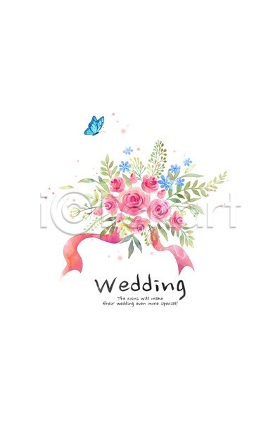 감성 사랑 축하 행복 사람없음 PSD 카드템플릿 템플릿 결혼 꽃 나비 부케 빨간색 수채화(물감) 심플 장미 청첩장 초대장 캘리그라피