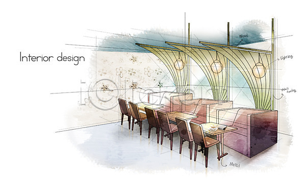 분석 사람없음 PSD 일러스트 공간 디자인 백그라운드 소파 스케치 실내 안식처 의자 인테리어 조명 창문 카페 커튼 탁자