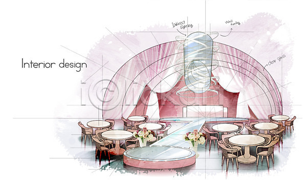 분석 사람없음 PSD 일러스트 공간 디자인 런웨이 백그라운드 스케치 실내 예식장 의자 인테리어 탁자