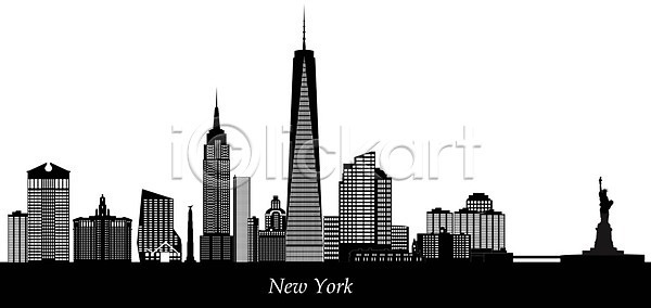 EPS 실루엣 일러스트 해외이미지 건물 건축양식 검은색 고층빌딩 뉴욕 도시 도시풍경 도심 만화 맨해튼 미국 백그라운드 스카이라인 야외 외관 제국 천연기념물 탑 파노라마 해외202004 해외일러스트
