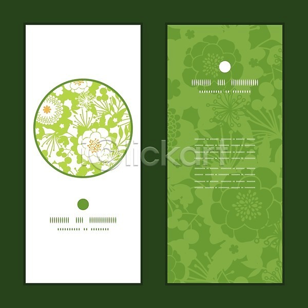 사람없음 EPS 일러스트 해외이미지 꽃 꽃무늬 디자인 배너 세트 원형 초록색 패턴 프레임 해외202004