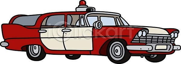 빈티지 클래식 사람없음 EPS 일러스트 해외이미지 경찰차 복고 빨간색 순찰 자동차 클래식카 해외202004 흰색