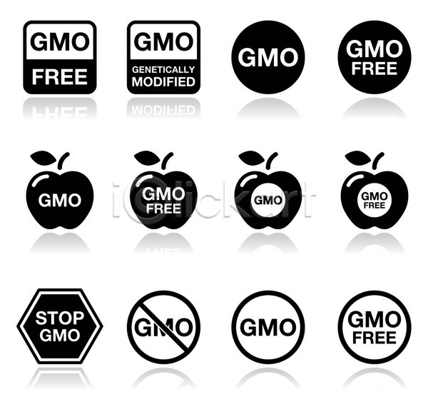 사람없음 EPS 아이콘 일러스트 해외이미지 GMO 경고 금지 사과 안내 유전공학 유전자변형 표시 해외202004