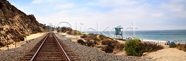 사람없음 JPG 포토 해외이미지 기차 모래 바다 여행 자국 캘리포니아 트랙 해외202004 해외포토