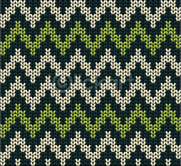 사람없음 EPS 일러스트 해외이미지 노르딕(디자인) 디자인 뜨개질 지그재그 초록색 패턴 해외202004
