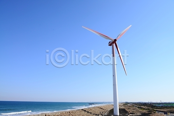 사람없음 JPG 포토 그린에너지 바다 발전기 발전소 야외 에너지 주간 풍경(경치) 풍력에너지 풍차 하늘 해변