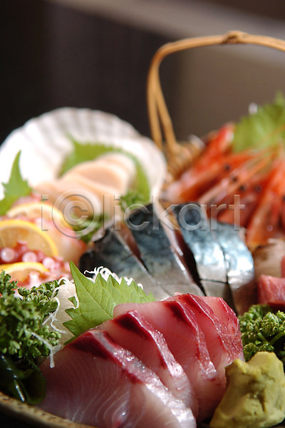 사람없음 JPG 근접촬영 아웃포커스 포토 고추냉이 새우 생선회 일본음식 조개 채소 초밥 해물요리 해산물