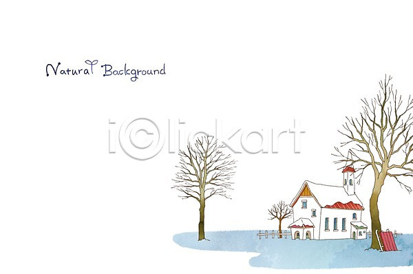 분위기 순수 사람없음 PSD 일러스트 겨울 겨울배경 계절 나무 눈(날씨) 백그라운드 자연 주택