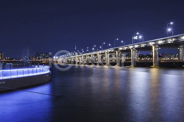 사람없음 JPG 포토 강 다리(건축물) 반포대교 서울 세빛섬 야간 야경 야외 풍경(경치) 한강 한국