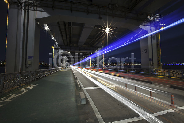 사람없음 JPG 포토 도로 반포대교 빛 서울 야간 야경 야외 잔상 풍경(경치) 한강 한국
