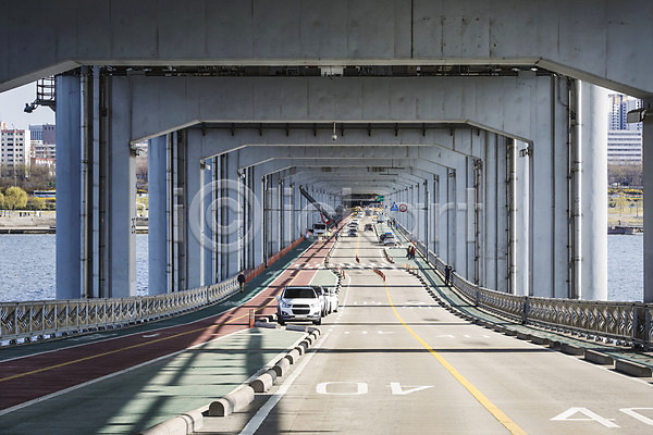 사람없음 JPG 포토 다리(건축물) 도로 반포대교 서울 야외 자동차 주간 풍경(경치) 한강 한국