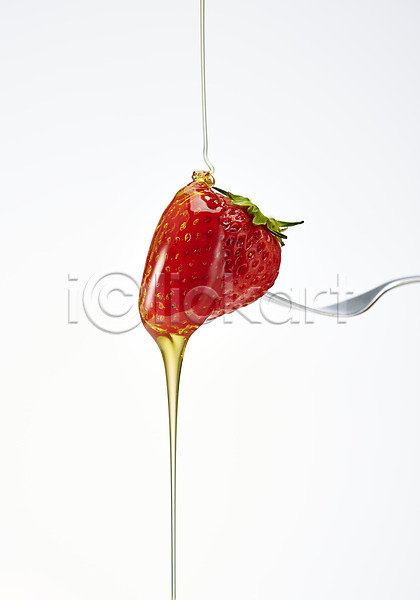 사람없음 JPG 포토 과일 꿀 딸기 백그라운드 벌꿀 스튜디오촬영 실내 음식 제철과일 포크