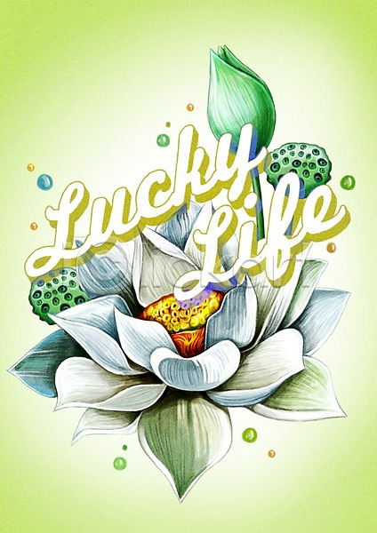러블리 행복 사람없음 PSD 일러스트 꽃 라벨 문자 물방울 백그라운드 식물 알파벳 연꽃(꽃) 영어