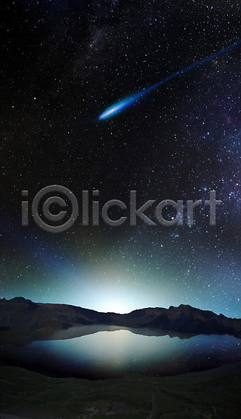 신비 화려 사람없음 3D JPG 디지털합성 편집이미지 디지털아트 반사 밤하늘 백그라운드 별 야경 우주 혜성