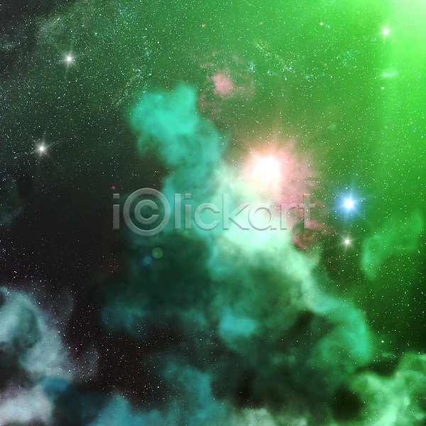 신비 화려 사람없음 3D JPG 디지털합성 편집이미지 디지털아트 백그라운드 별 성단 우주 은하수(은하) 초록색 컬러