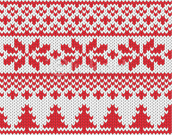 사람없음 EPS 일러스트 해외이미지 겨울 노르딕(디자인) 눈꽃 디자인 뜨개질 빨간색 크리스마스트리 패턴 해외202004