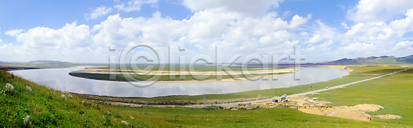 사람없음 JPG 포토 해외이미지 구름 물 산 습지 여행 중국 초록색 컬러풀 하늘 해외202004 해외포토 환경