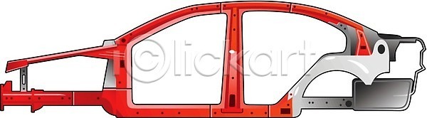 EPS 일러스트 해외이미지 고립 골격 교통시설 그림 기계 만화 빨간색 뼈대 자동 자동차 프레임 해외202004 해외일러스트 흰배경 흰색