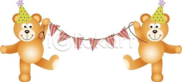 기쁨 축하 행복 EPS 일러스트 해외이미지 고립 곰 그래픽 동물 만화 생일 야생동물 자연 클립아트 파티 포유류 해외202004 해외일러스트