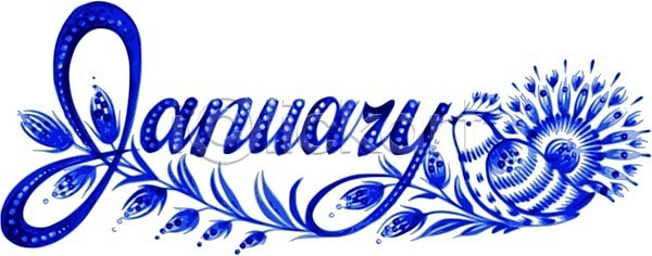 사람없음 EPS 일러스트 해외이미지 1월 겨울 꽃 디자인 미술 백그라운드 손그림 수채화 잎 조류 파란색 해외202004 해외일러스트