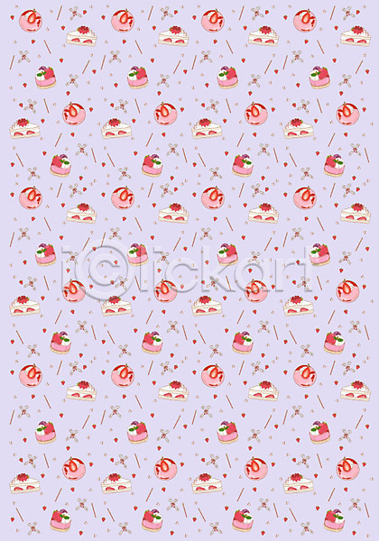 사람없음 AI(파일형식) 일러스트 과일 디저트 딸기 백그라운드 빵 조각케이크 케이크 패턴