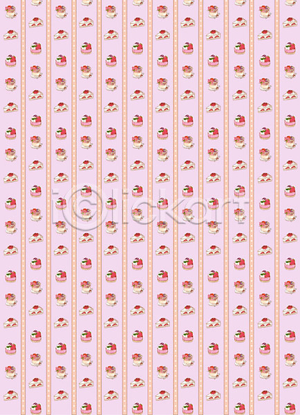 사람없음 AI(파일형식) 일러스트 과일 디저트 딸기 백그라운드 빵 조각케이크 케이크 패턴