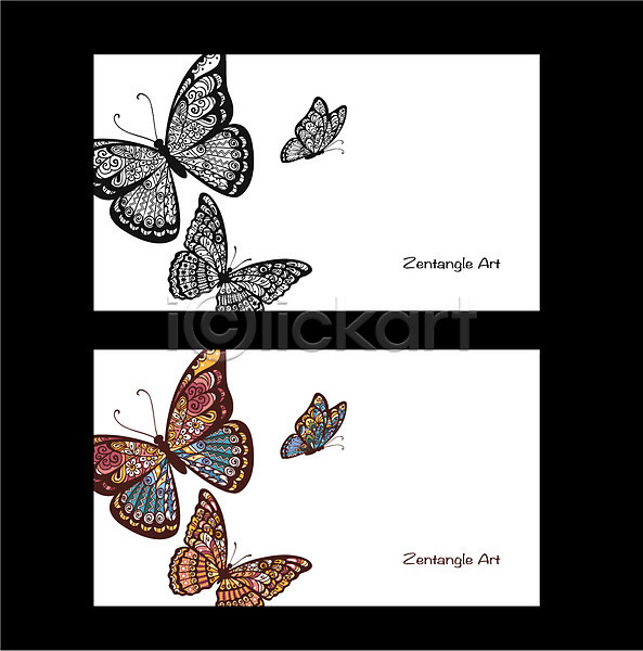 고급 비교 사람없음 AI(파일형식) 일러스트 흑백 곤충 나비 도안 동물 라벨 무늬 배너 백그라운드 젠탱글 패턴 프레임