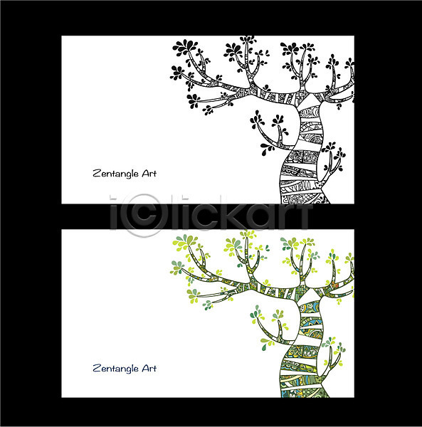 고급 비교 사람없음 AI(파일형식) 일러스트 흑백 나무 도안 라벨 무늬 배너 백그라운드 식물 젠탱글 패턴 프레임
