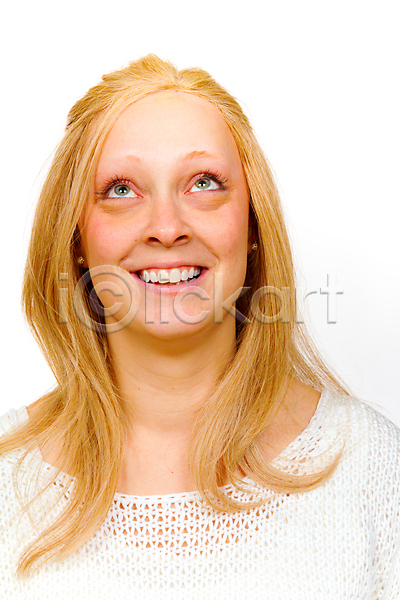 백인 사람 한명 JPG 포토 해외이미지 고립 금발 머리 스튜디오촬영 얼굴 엄마 해외202004 흰배경 흰색