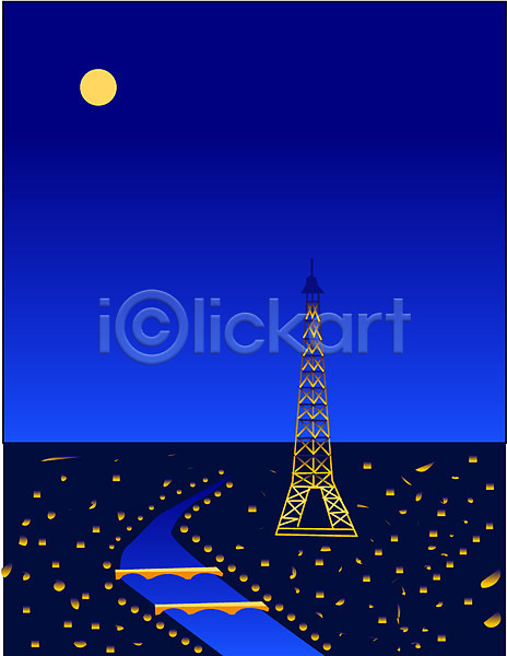 사람없음 EPS 일러스트 건축 고건축 공공시설 관광지 시설물 야경 에펠탑 외국문화 유럽건축 클립아트 탑 파리(프랑스) 풍경(경치) 프랑스문화