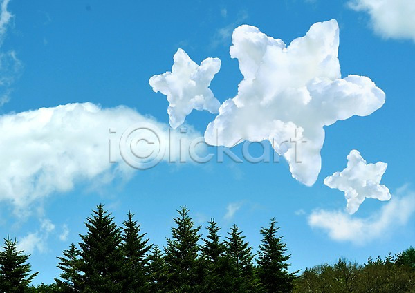 사람없음 PSD 편집이미지 구름(자연) 나무 뭉게구름 백그라운드 별 식물 자연 편집 하늘
