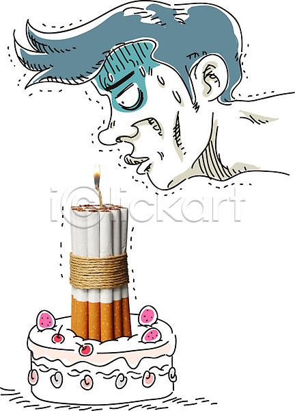 남자 남자만 남자한명만 사람 성인 성인남자만 성인만 한명 AI(파일형식) 옆모습 편집이미지 포토일러 금연 다이너마이트 담배 얼굴 음식 캠페인 케이크 흡연
