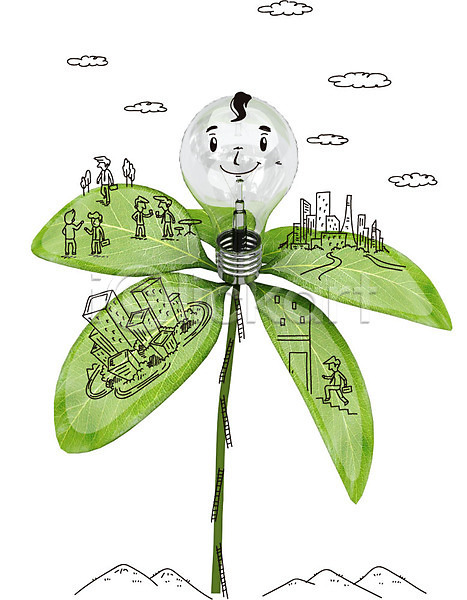 남자 남자만 사람 여러명 AI(파일형식) 편집이미지 포토일러 계단 구름(자연) 그린슈머 그린에너지 그린캠페인 나뭇잎 비즈니스맨 빌딩 식물 얼굴 에너지 에코 자연보호 전구 초록색 캠페인
