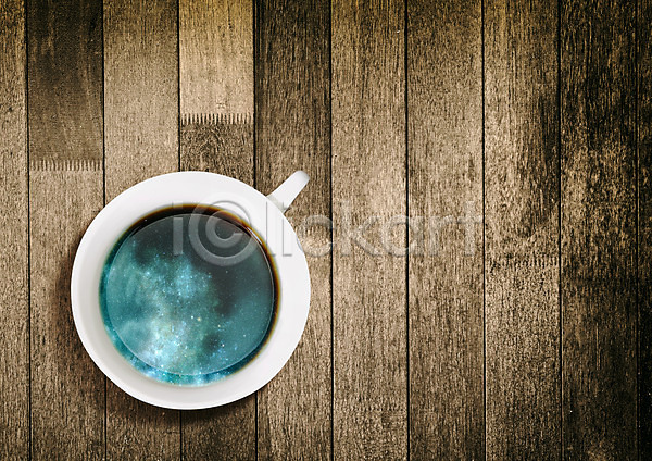 과거 사람없음 3D JPG 디지털합성 편집이미지 꿈 디지털아트 반사 우주 찻잔 커피 커피잔 판넬