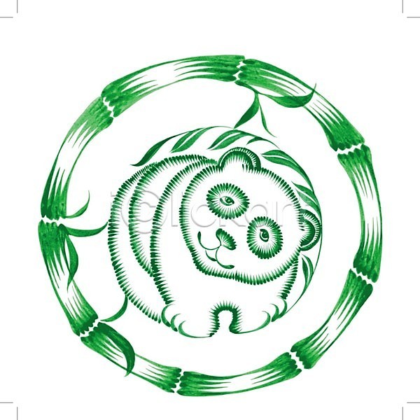 사람없음 EPS 일러스트 해외이미지 꽃 대나무 디자인 미술 백그라운드 수채화(물감) 원형 잎 초록색 판다 해외202004