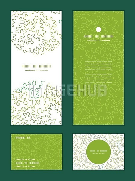 사람없음 EPS 일러스트 해외이미지 디자인 배너 세트 초록색 추상 패턴 프레임 해외202004