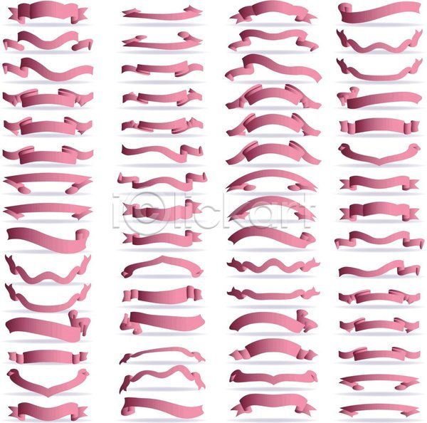 사람없음 EPS 일러스트 해외이미지 공백 라벨 리본 분홍색 세트 스티커 해외202004