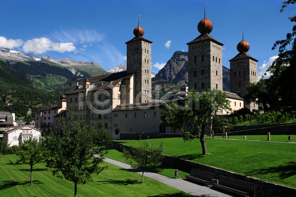 사람없음 JPG 포토 해외이미지 건물 건축양식 궁전 스위스 알프스 역사 유럽 재산 풍경(경치) 해외202004
