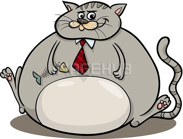 귀여움 사람없음 EPS 일러스트 해외이미지 고양이 넥타이 만화 생선가시 앉기 회색