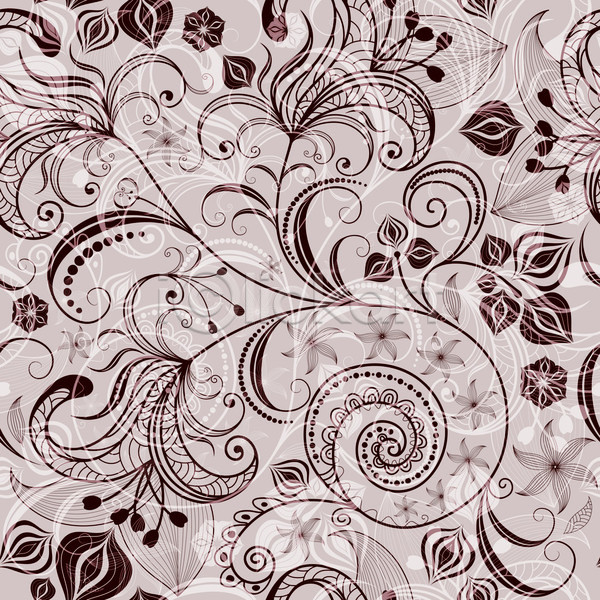 화려 사람없음 EPS 일러스트 해외이미지 갈색 꽃 꽃봉오리 디자인 백그라운드 잎 줄기 해외202004