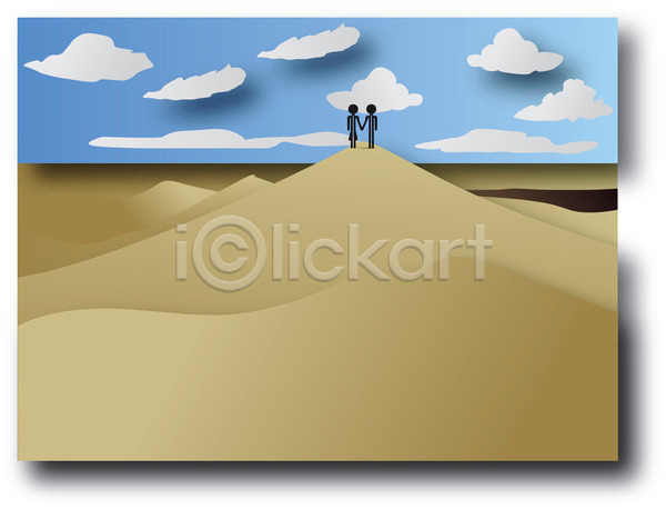사랑 남자 사람 사람없음 JPG 포토 해외이미지 구름(자연) 모양 사막 산 숫자 아프리카 여행 오르기 정상 지원 캐릭터 커플 컨셉 하늘 해외202004 흰색