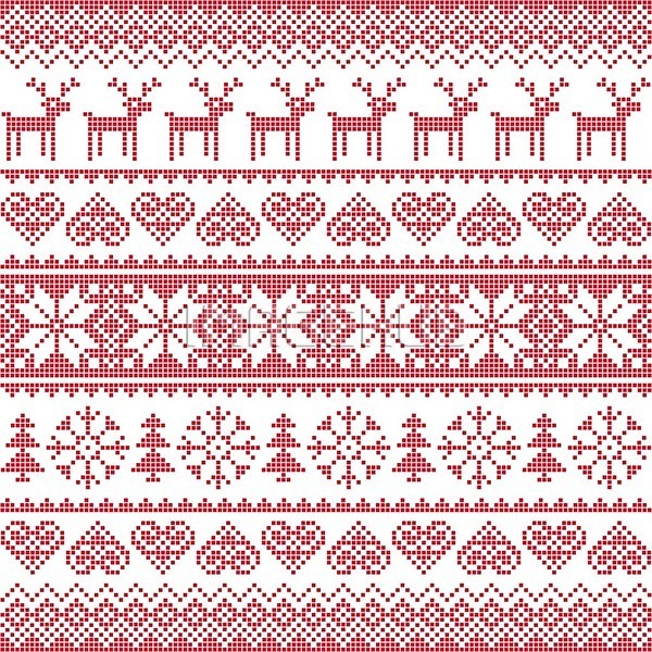 사람없음 EPS 일러스트 해외이미지 겨울 노르딕(디자인) 눈꽃 디자인 뜨개질 루돌프 빨간색 크리스마스트리 패턴 픽셀 하트 해외202004