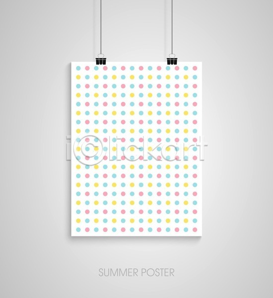 사람없음 EPS 일러스트 해외이미지 디자인 매달리기 물방울무늬 서류집게 점 포스터 해외202004
