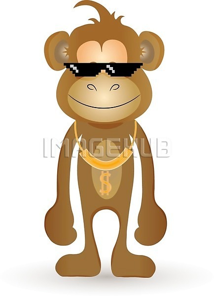 EPS 아이콘 일러스트 해외이미지 고립 달러 동물 디자인 보안 스타일 심볼 아프리카 엘리먼트 원숭이 침팬지 해외202004 흰색