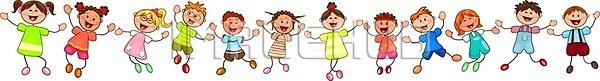 행복 사람 소녀(어린이) 소년 어린이 EPS 일러스트 해외이미지 그룹 만화 미소(표정) 배너 웃음 유치원 작음 친구 해외202004 해외일러스트